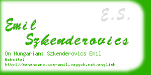 emil szkenderovics business card